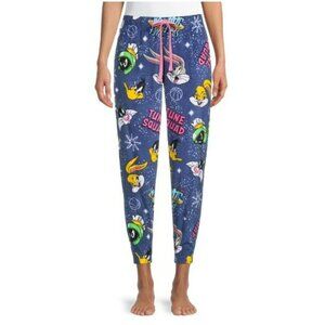 NEW Briefly Stated Space Jam Women’s Jogger Pajama Pants Warner Bros S (4-6)